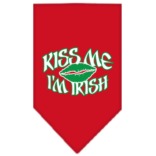 Kiss me I'm Irish Screen Print Bandana Red Large